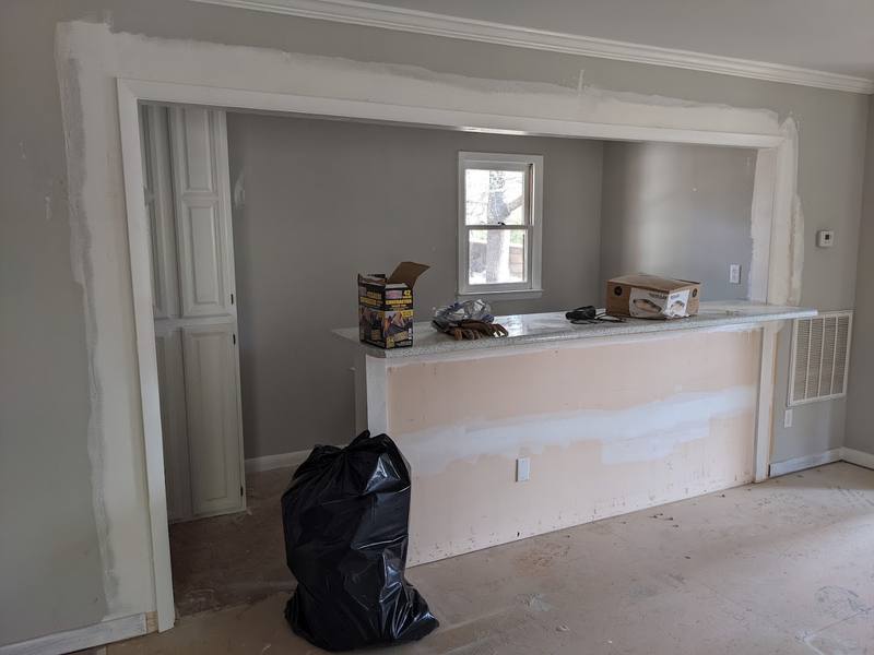 Drywall repair in an interior room