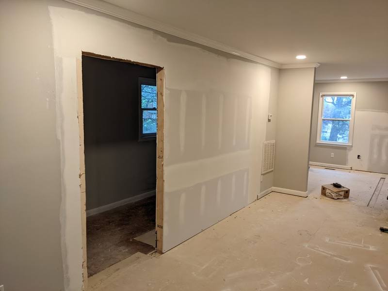 New drywall installed in a hallway